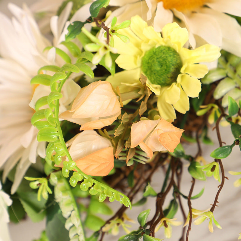 Artificial Flower Wreath for Rustic Front Door Decor