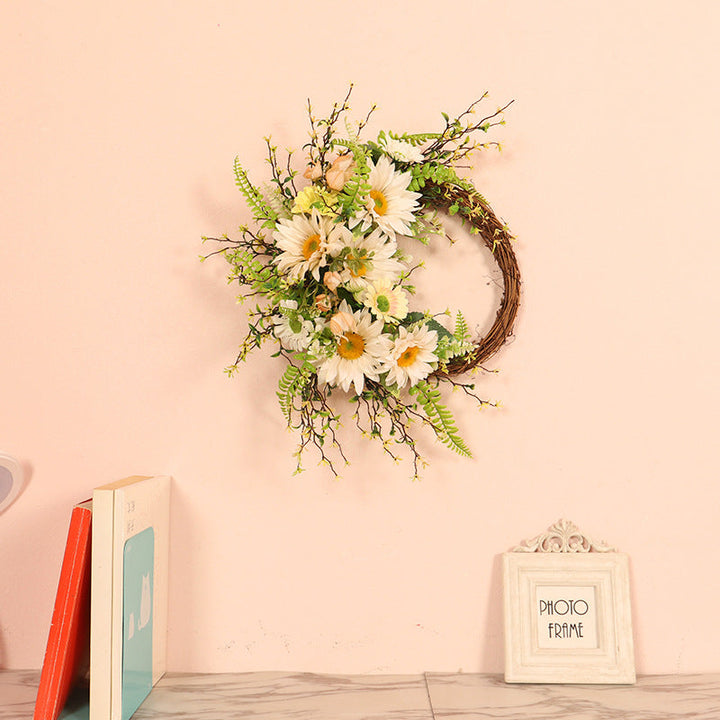 Artificial Flower Wreath for Rustic Front Door Decor