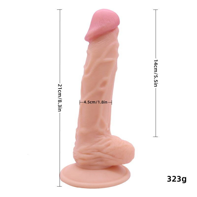 Textured Silicone Dildo with Stable Freestanding Base