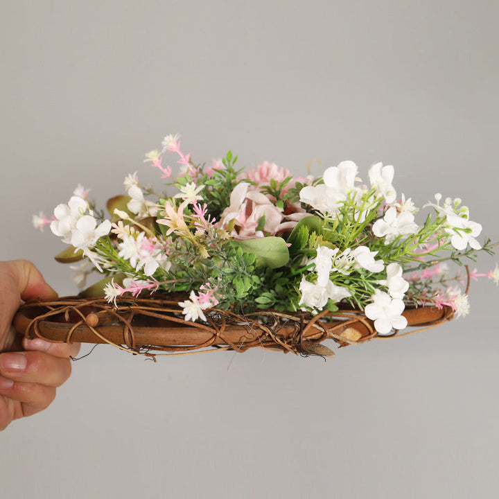Artificial Floral Heart Hanging Decor for Romantic Doors