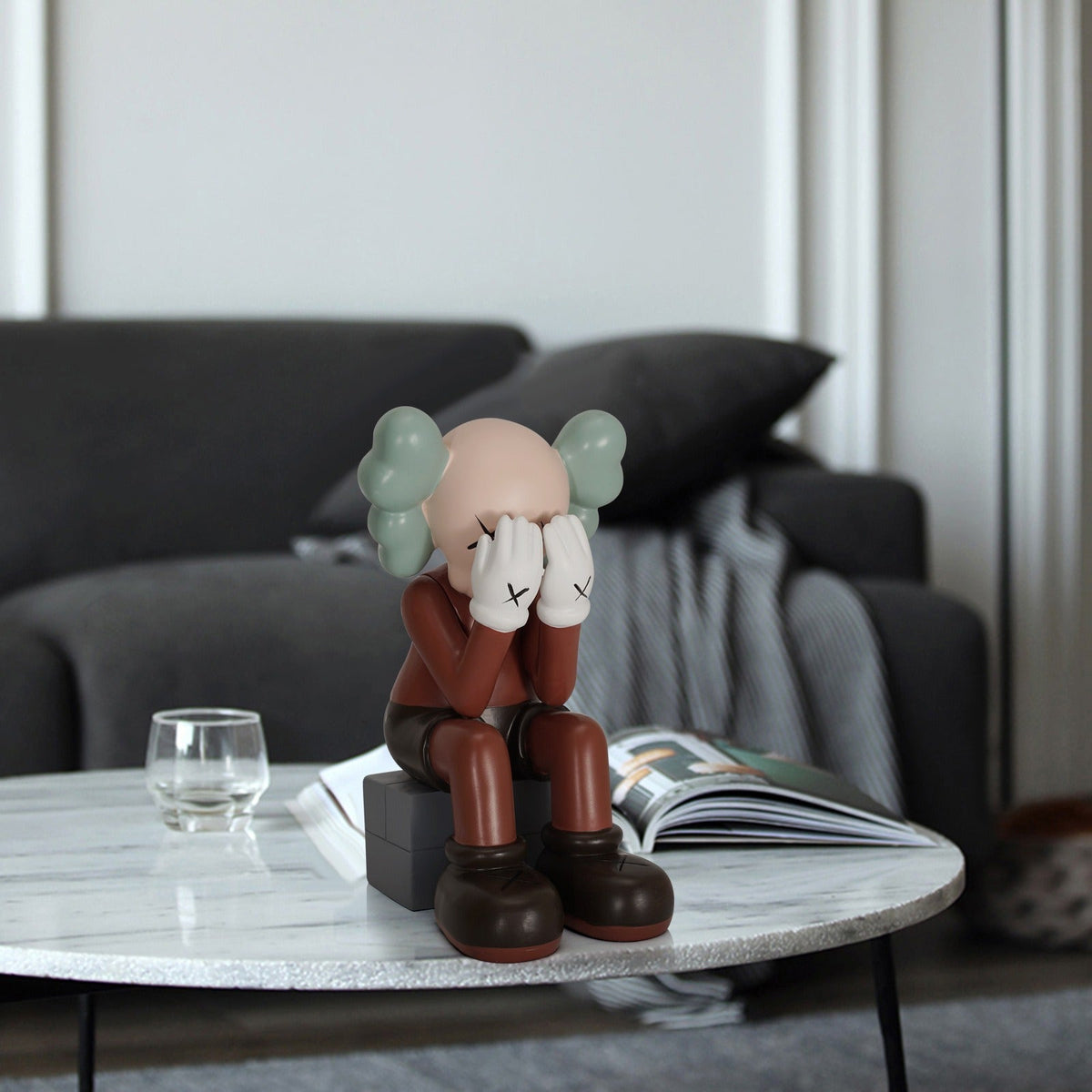 Sitting Bear Resin Figurine for Playful Interiors