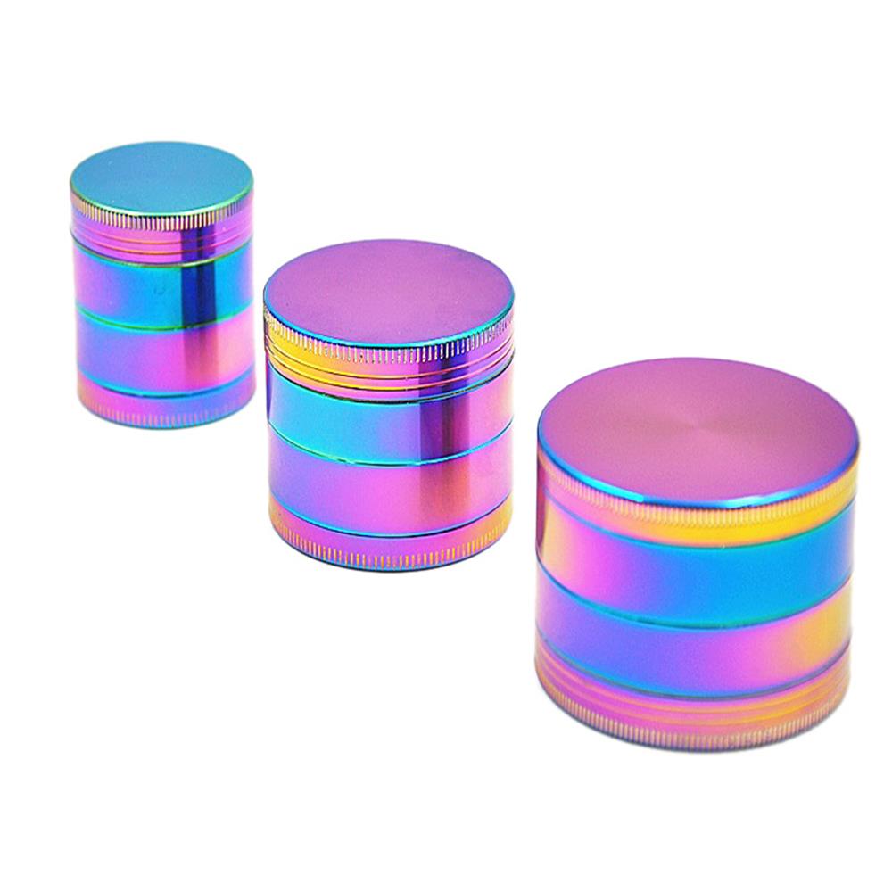 Zinc Alloy Herb Grinder 4-Layer Rainbow Dazzle Color
