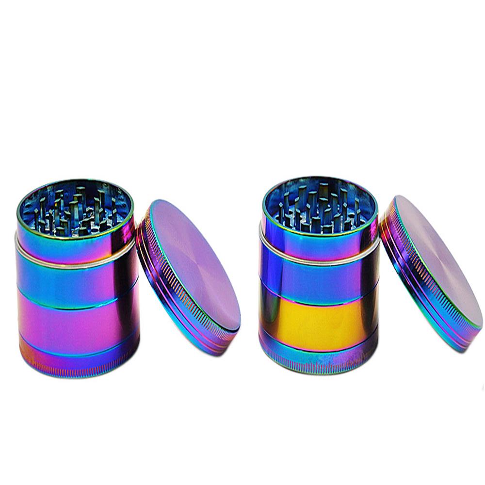 Zinc Alloy Herb Grinder 4-Layer Rainbow Dazzle Color