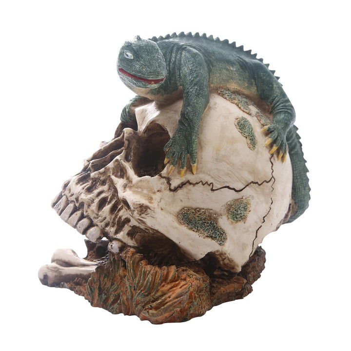 Resin Animal Skull Ornament With Iguana Gothic Decor