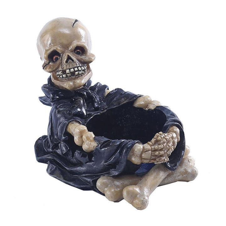 Skeleton Ashtray Candle Holder for Gothic Tabletop Decor