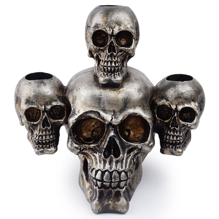 Decorative Skull Ornament, Four-Skull Gothic Centerpiece
