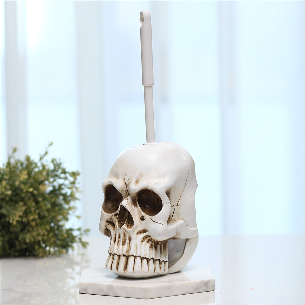Skull Toilet Brush Holder | Gothic Bathroom Ornament
