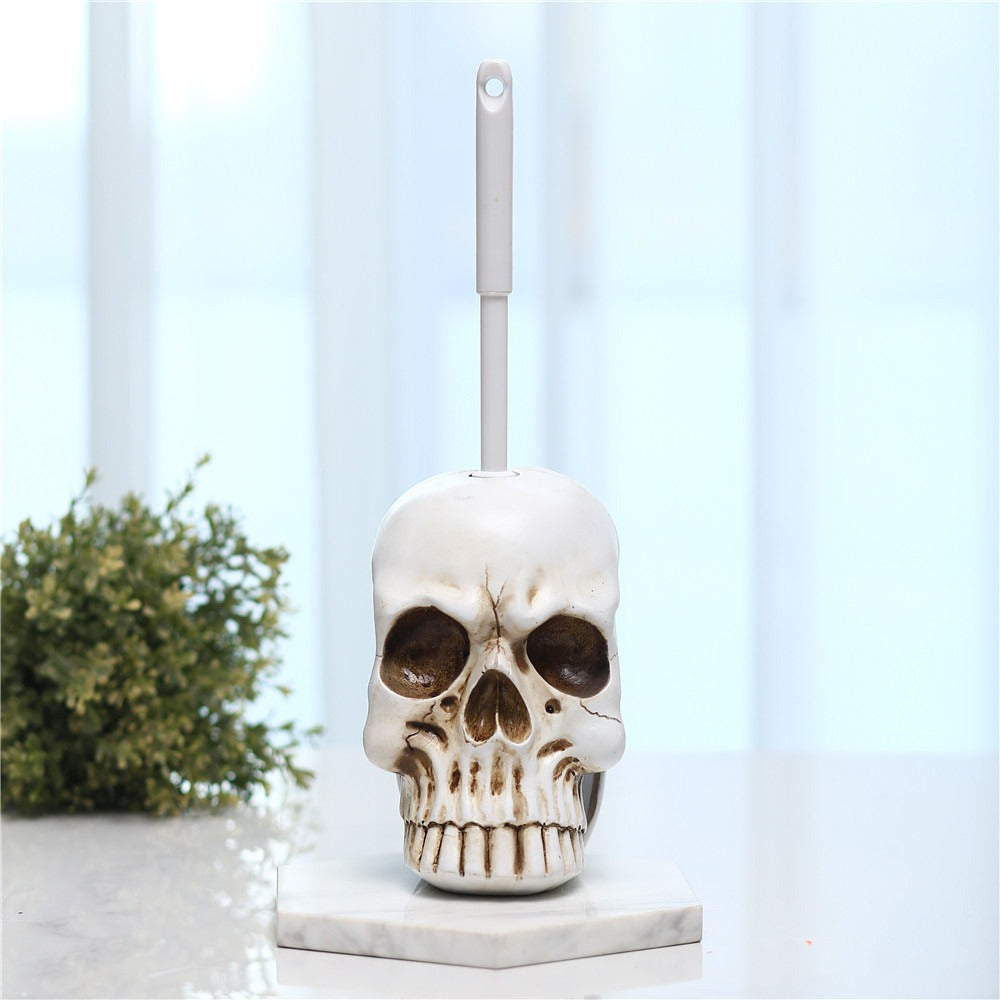 Skull Toilet Brush Holder | Gothic Bathroom Ornament