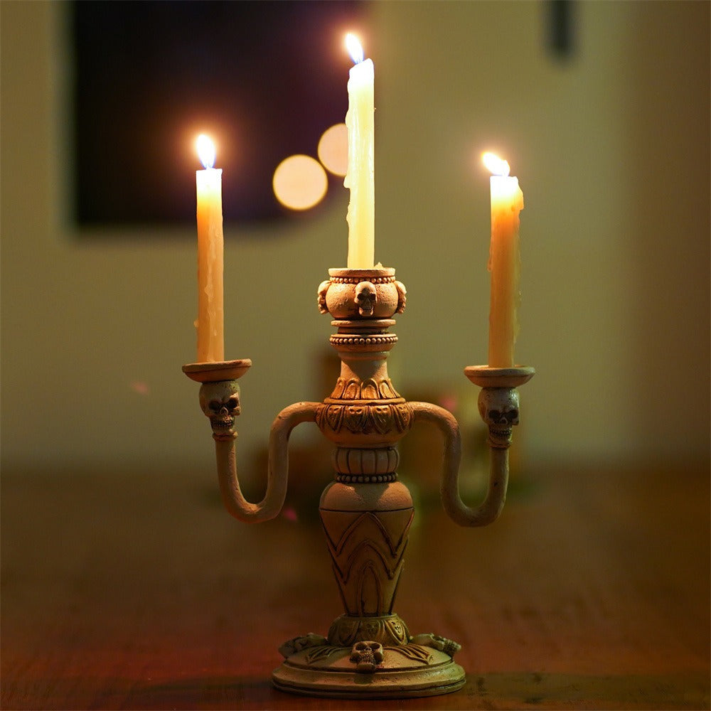 Skeleton Trident Candlestick Holder | Gothic Centerpiece