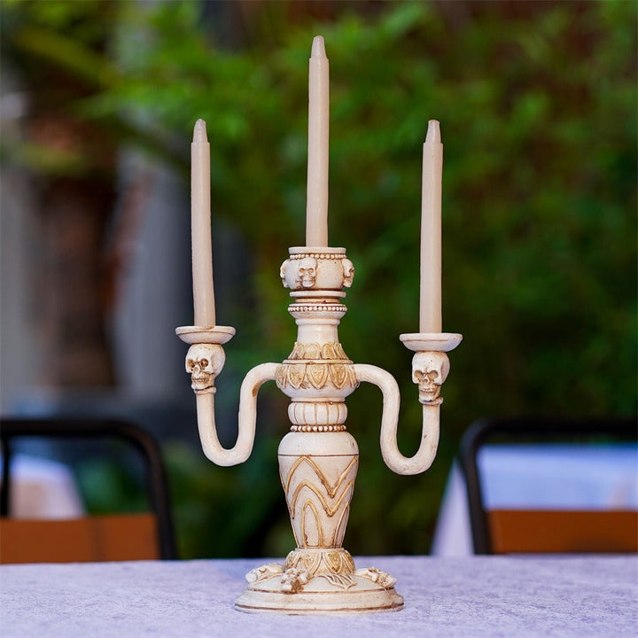 Skeleton Trident Candlestick Holder | Gothic Centerpiece