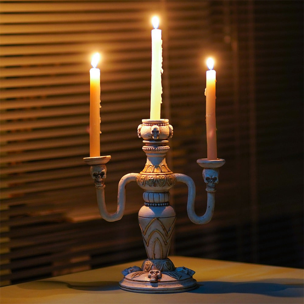 Skeleton Trident Candlestick Holder | Gothic Centerpiece