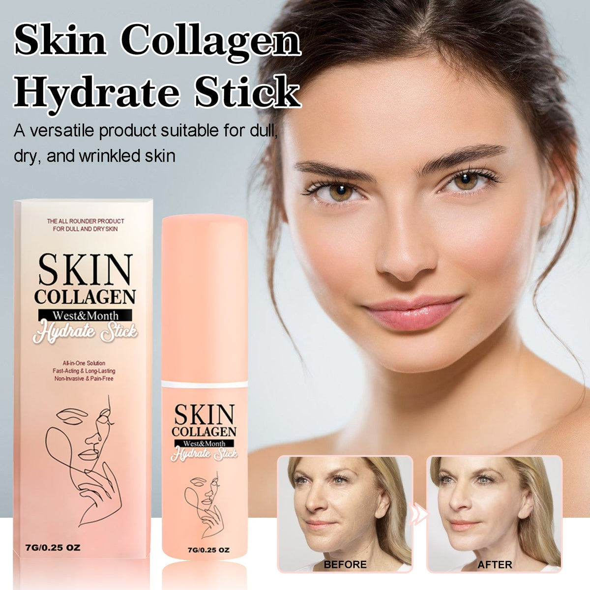 Hydrating Collagen Face Stick for Dry Skin & Neck Lines