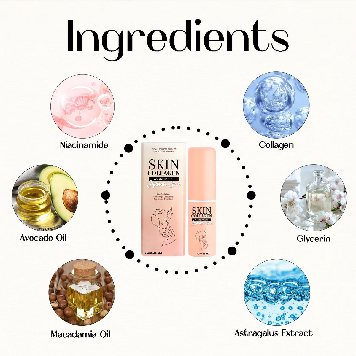 Hydrating Collagen Face Stick for Dry Skin & Neck Lines