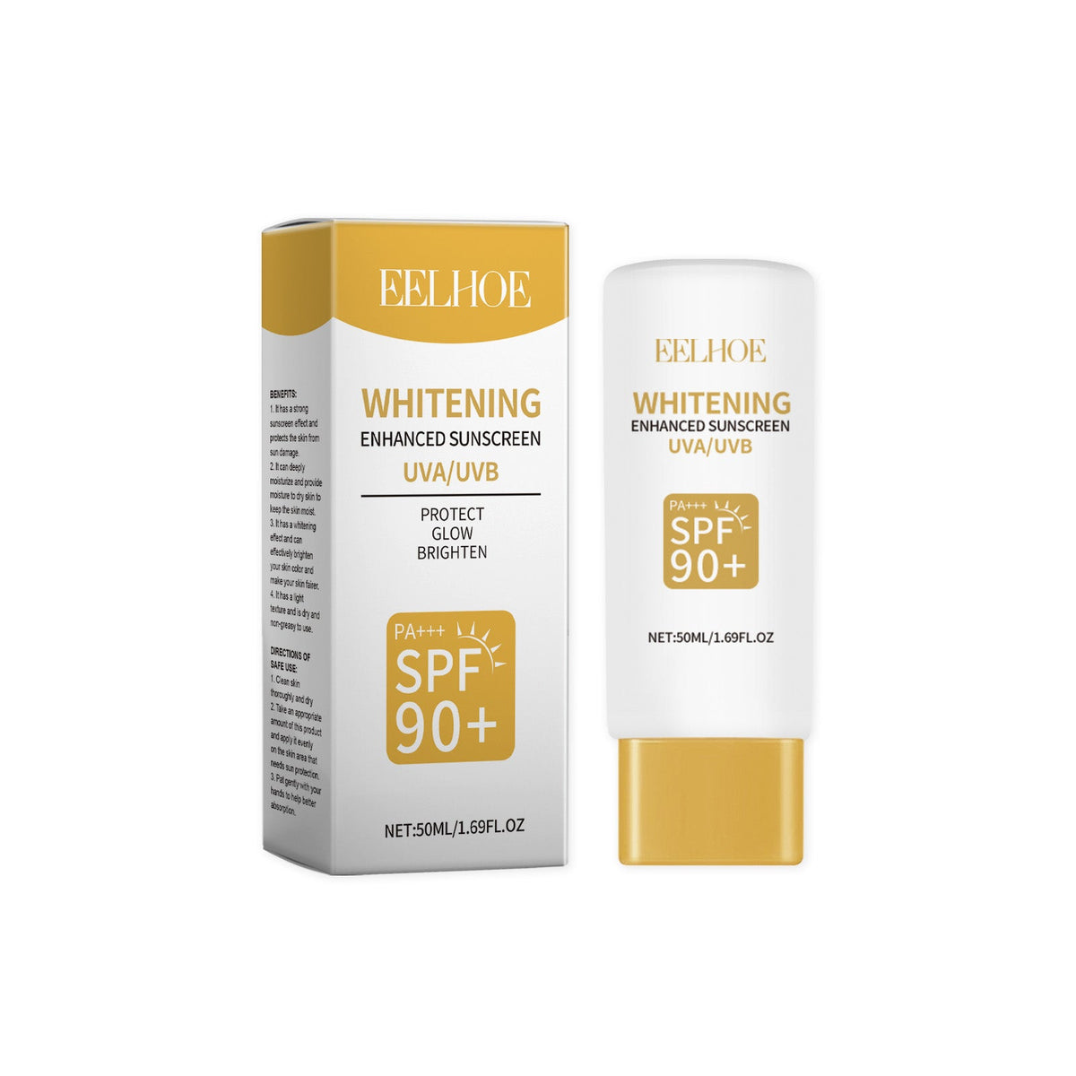 SPF 90+ PA+++ Sunscreen Cream for Outdoor Summer Days