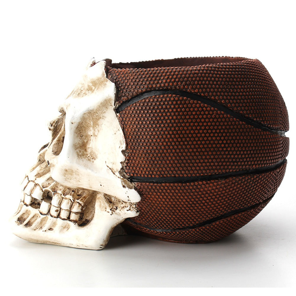 Skull Basketball Storage Barrel for Distinctive Decor