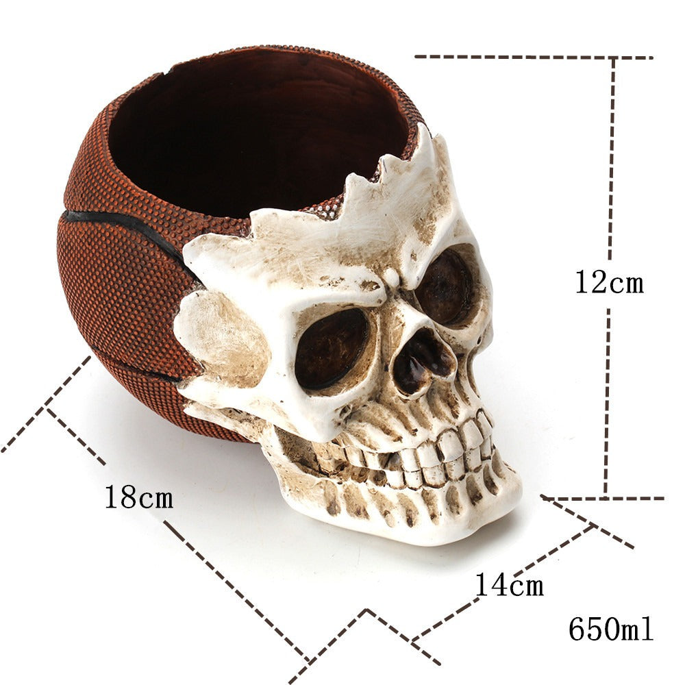Skull Basketball Storage Barrel for Distinctive Decor