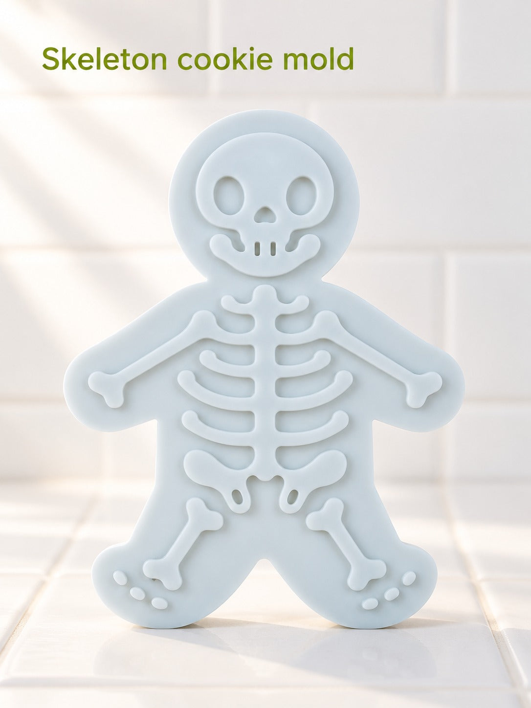 Skeleton Cookie Mold: Press-Cut Bone Detail for Halloween