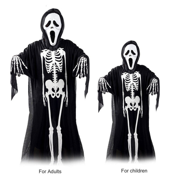 Skeleton Ghost Costume With Mask & Gloves | Halloween