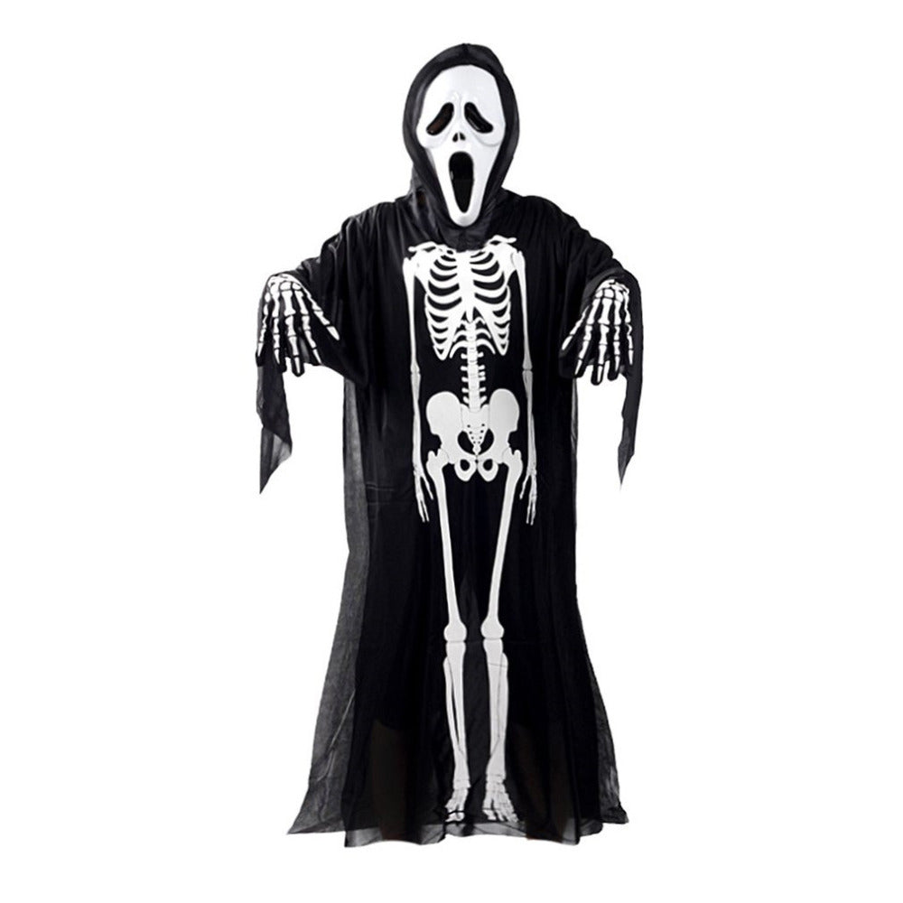 Skeleton Ghost Costume With Mask & Gloves | Halloween