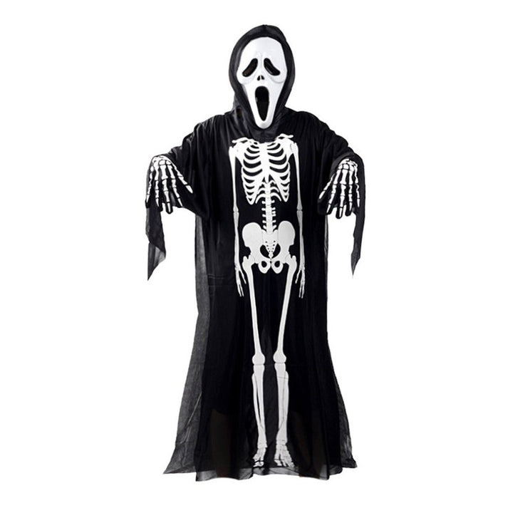 Skeleton Ghost Costume With Mask & Gloves | Halloween