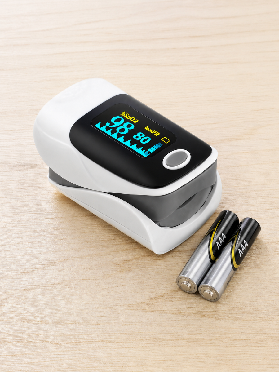 Fingertip Pulse Oximeter — SpO₂ & Heart Rate Monitor for Home