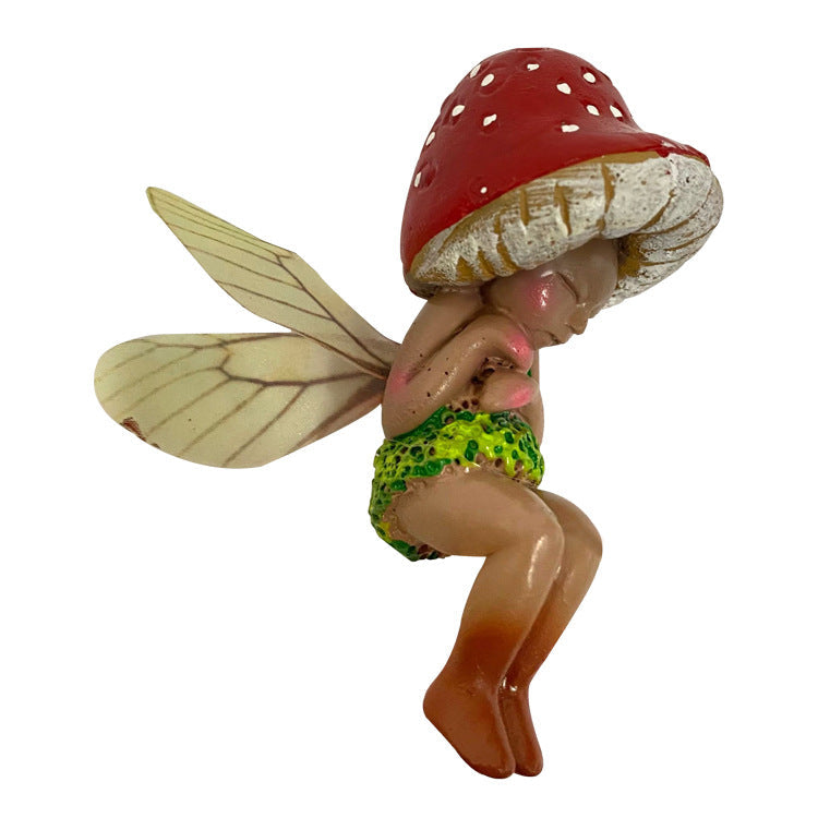Sleeping Mushroom Fairy Ornament for Whimsical Decor