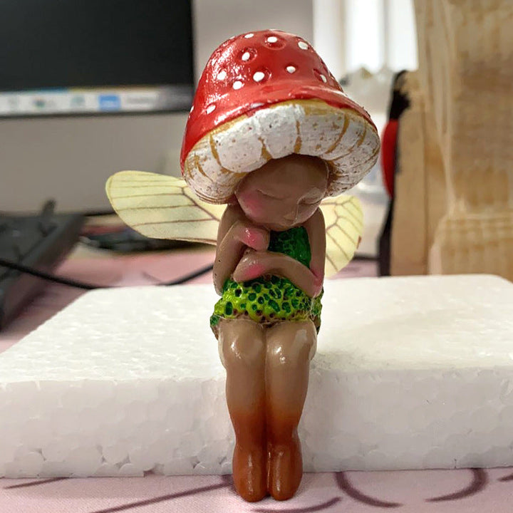 Sleeping Mushroom Fairy Ornament for Whimsical Decor