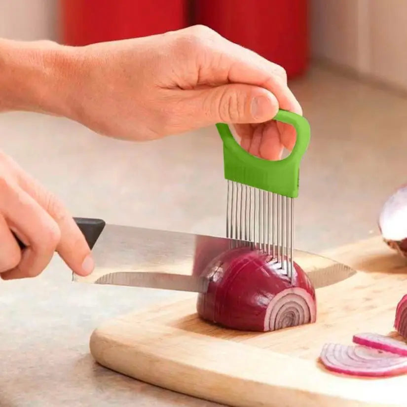 Onion & Tomato Slicer Guide With Steel Prong Holder