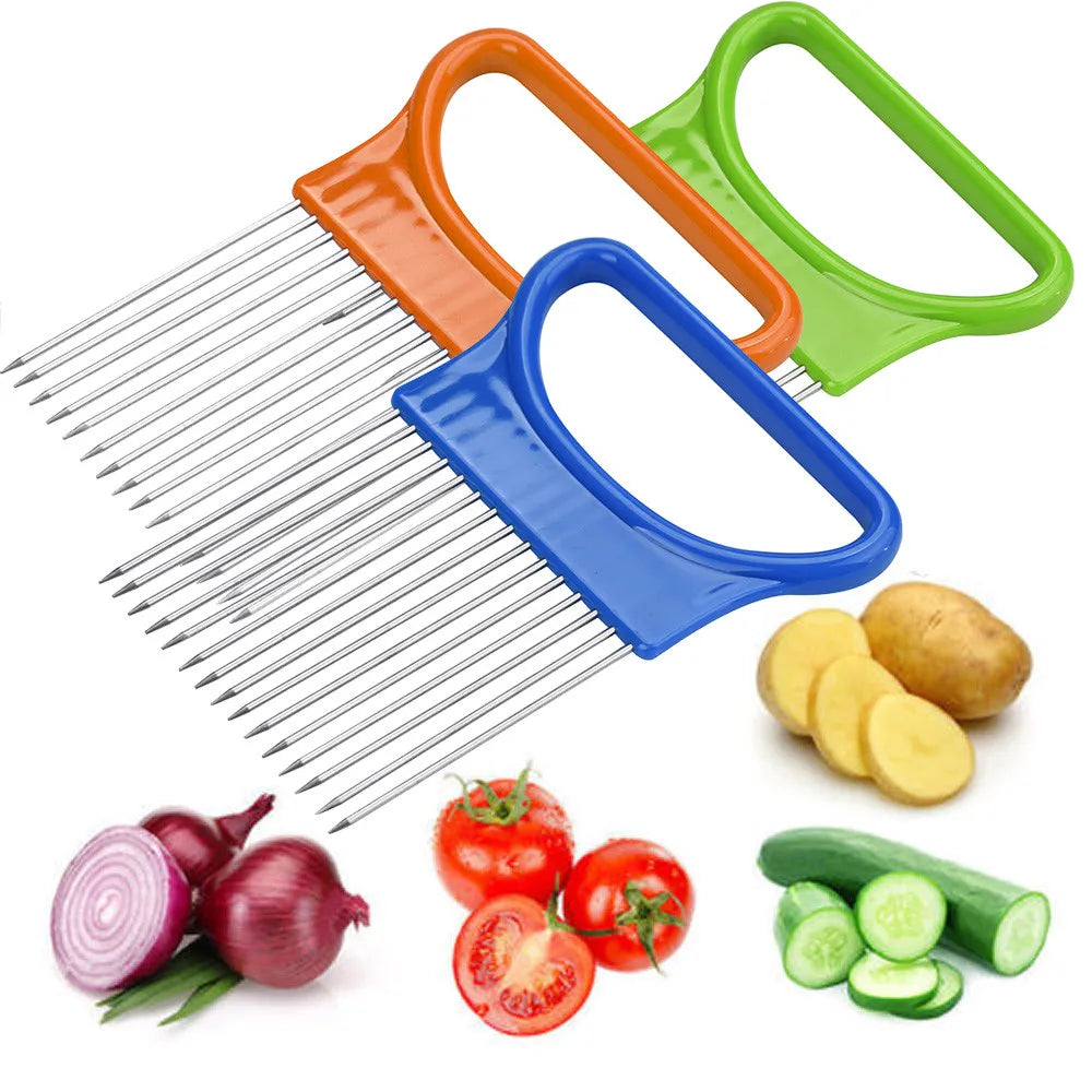 Onion & Tomato Slicer Guide With Steel Prong Holder