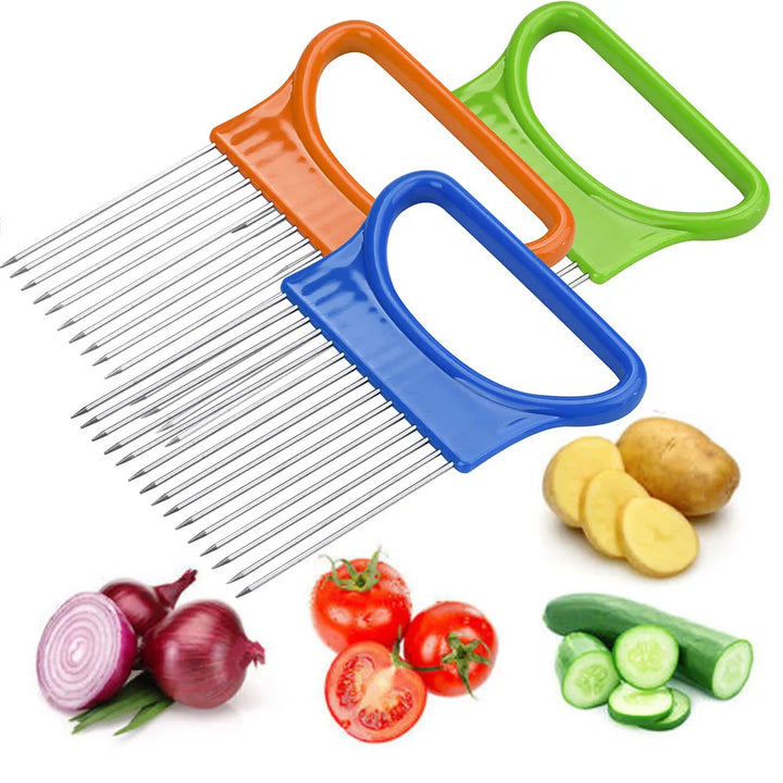 Onion & Tomato Slicer Guide With Steel Prong Holder