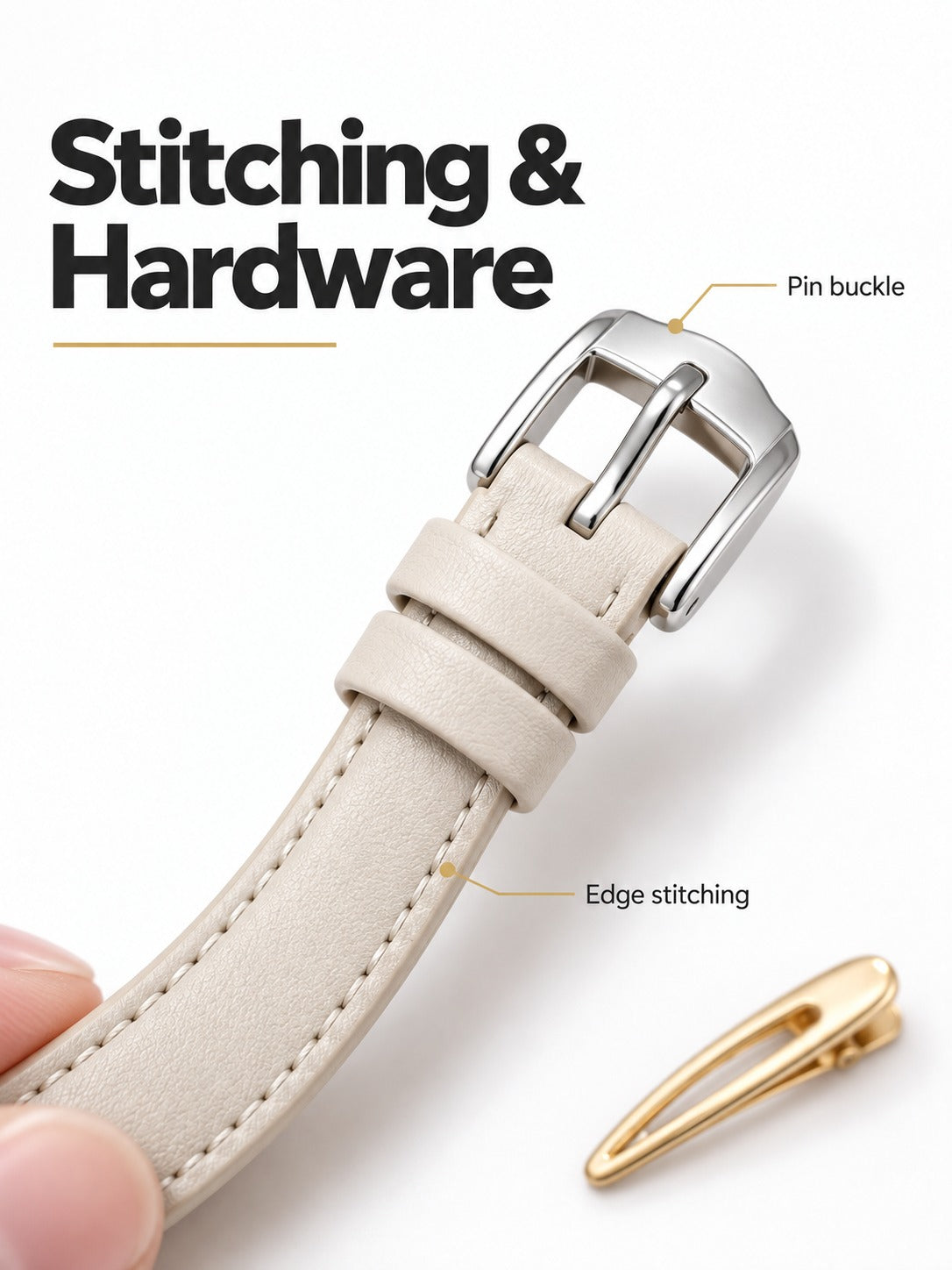 Slim Leather Apple Watch Band with Crystal Knot Design