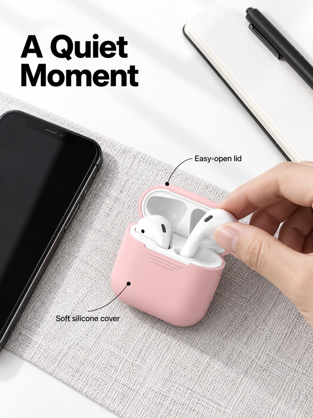 Slim Silicone AirPods Case Cover with Drop Protection