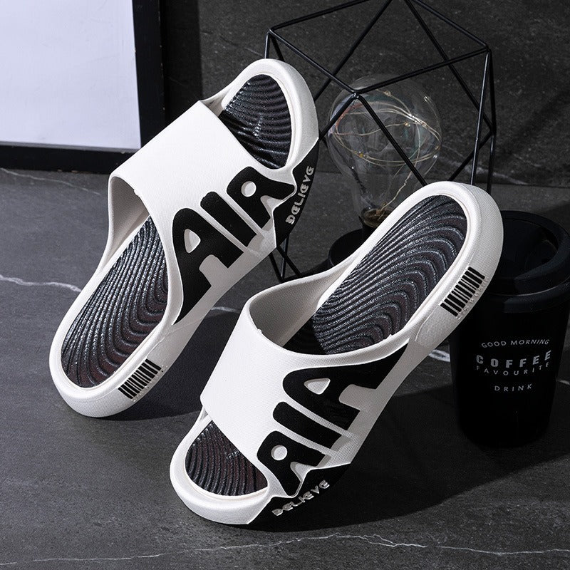 Men's Summer Slip-On Sandals with Thick Textured Footbed