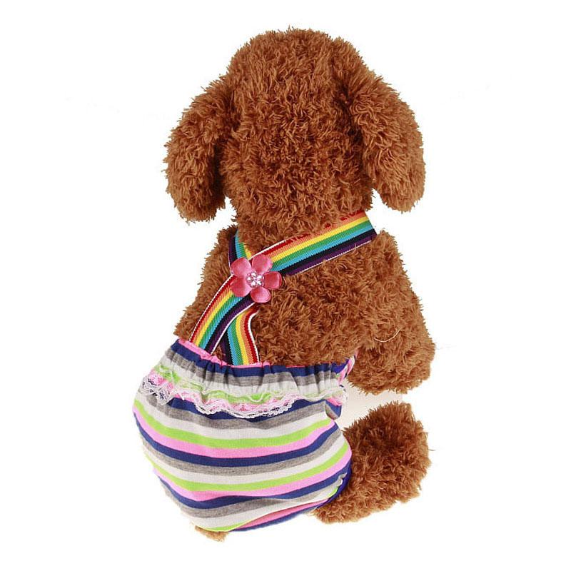 Small Dog Heat Panties: Cotton Sanitary Pants with Straps