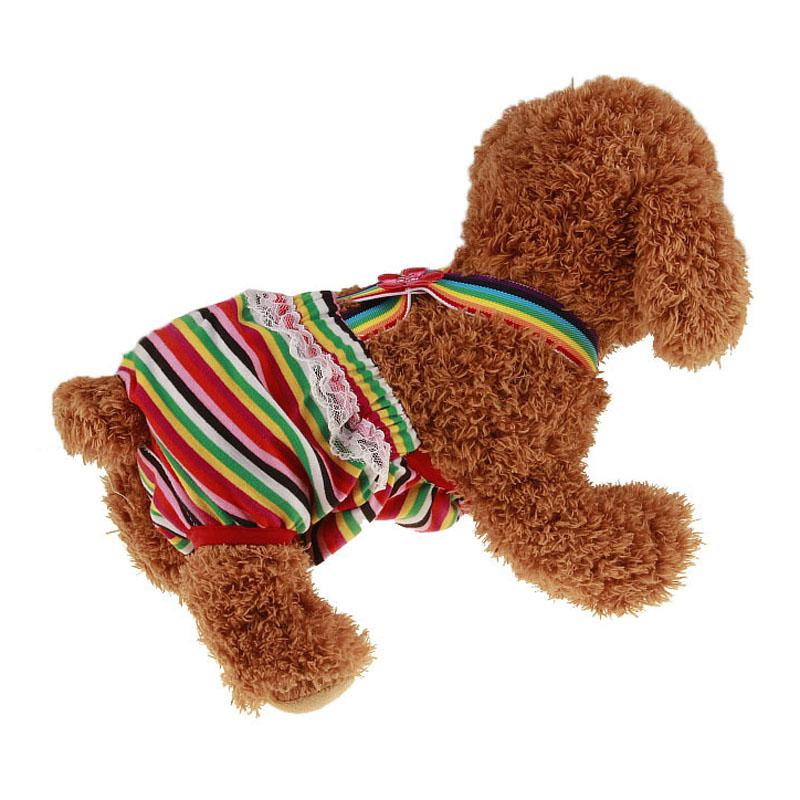 Small Dog Heat Panties: Cotton Sanitary Pants with Straps