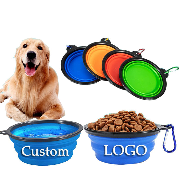 Folding Dog Bowl With Dustproof Cover For Travel