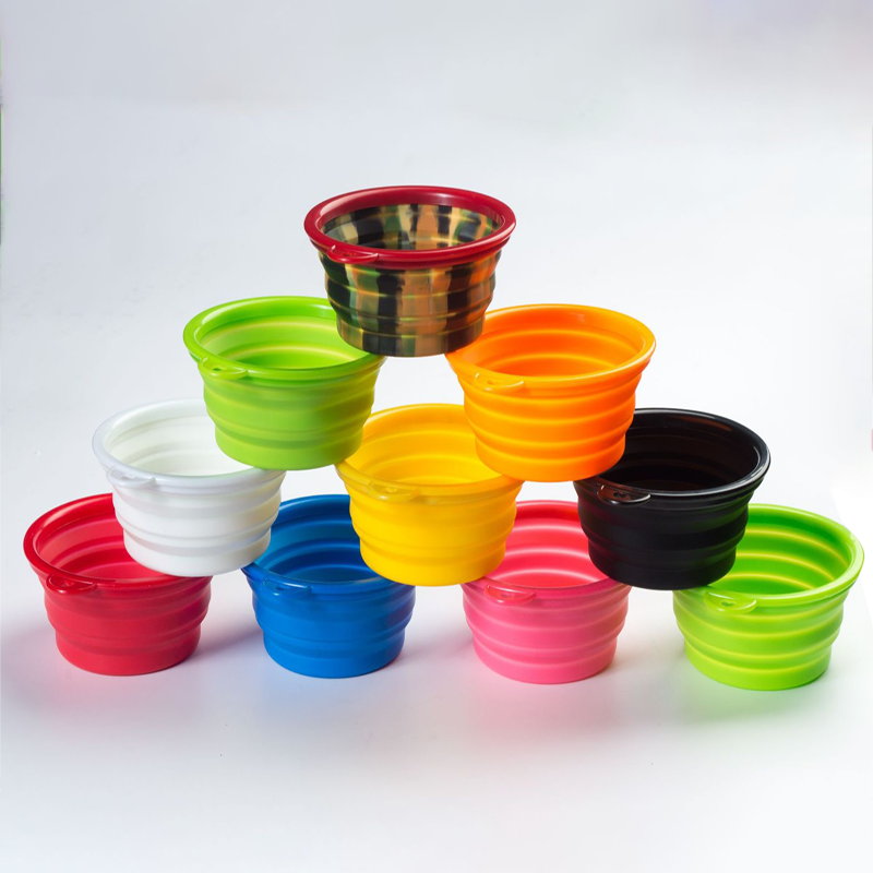 Folding Dog Bowl With Dustproof Cover For Travel