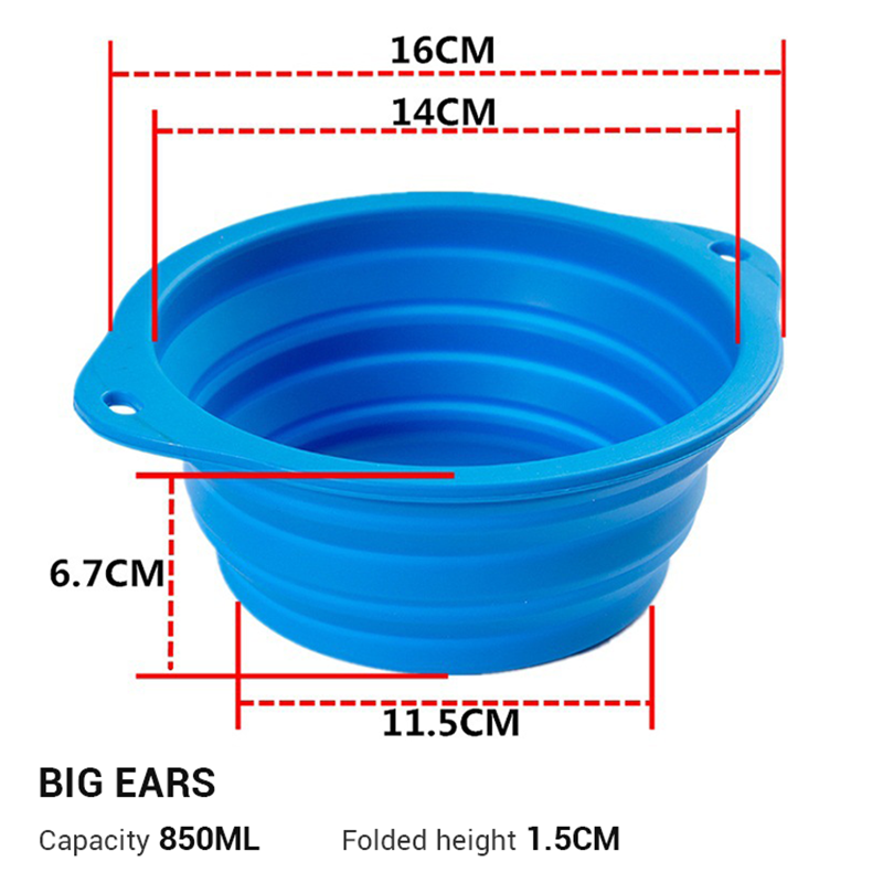 Folding Dog Bowl With Dustproof Cover For Travel