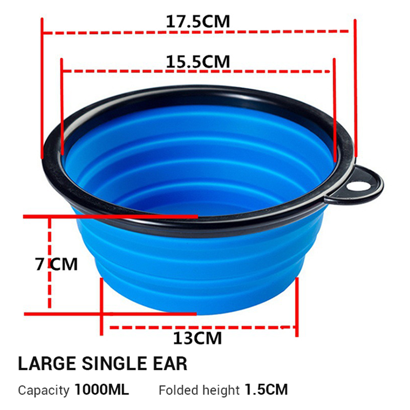 Folding Dog Bowl With Dustproof Cover For Travel