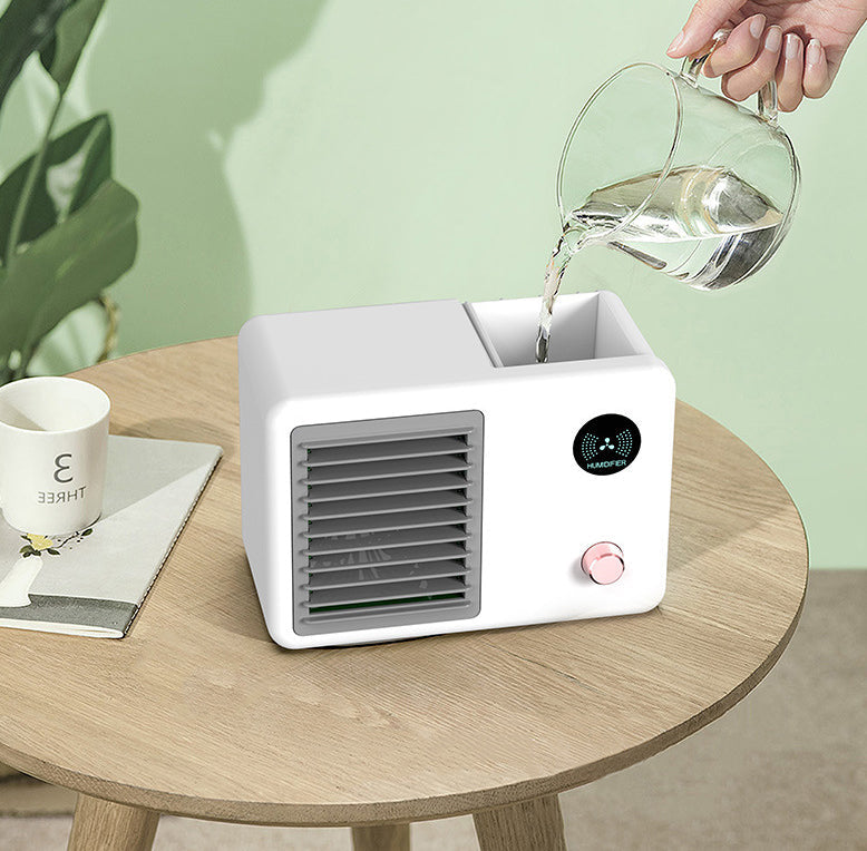 Desk Spray Cooling Fan with Humidifier and LED