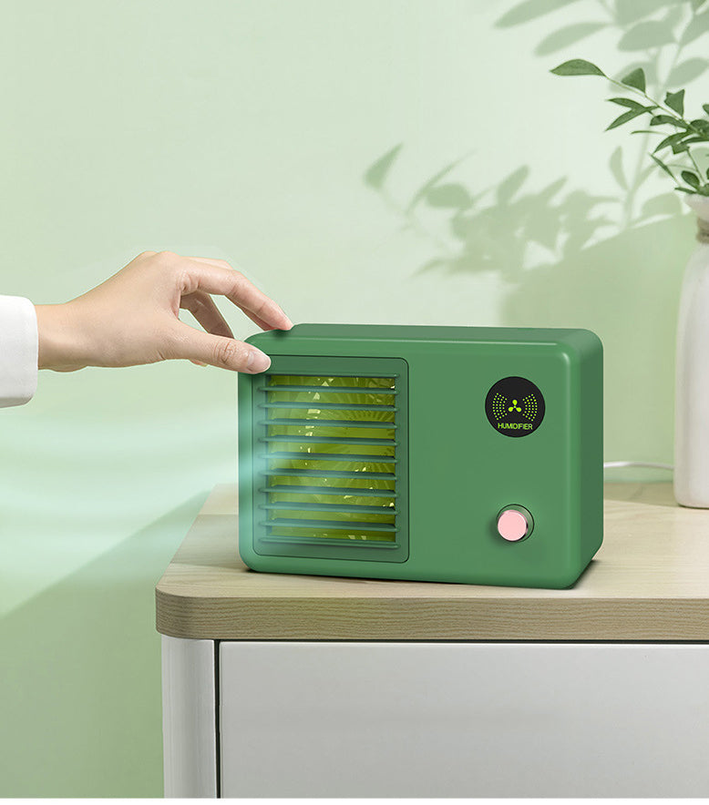 Desk Spray Cooling Fan with Humidifier and LED