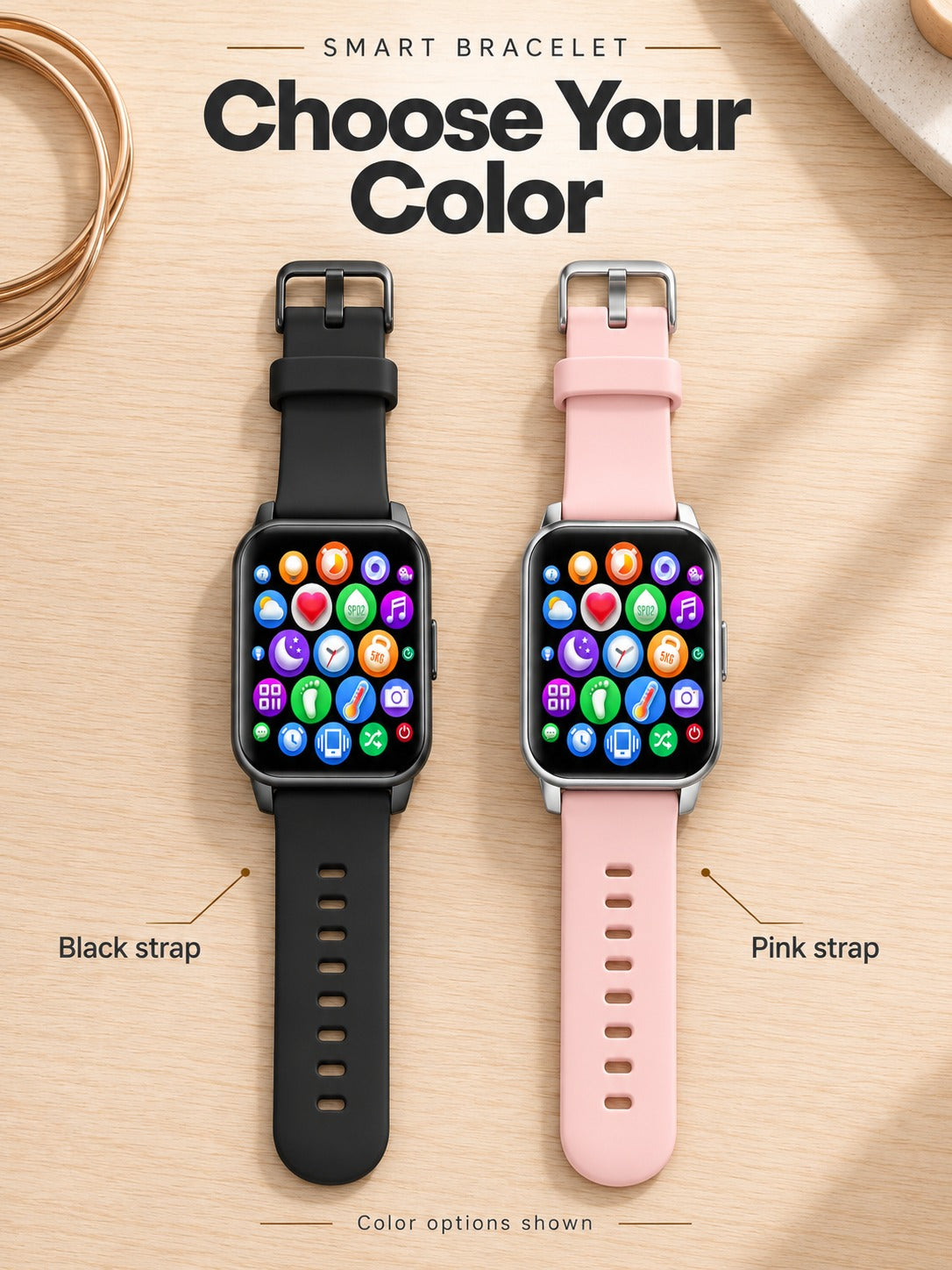 Smart Bracelet with Heart Rate, Sleep and Step Tracking