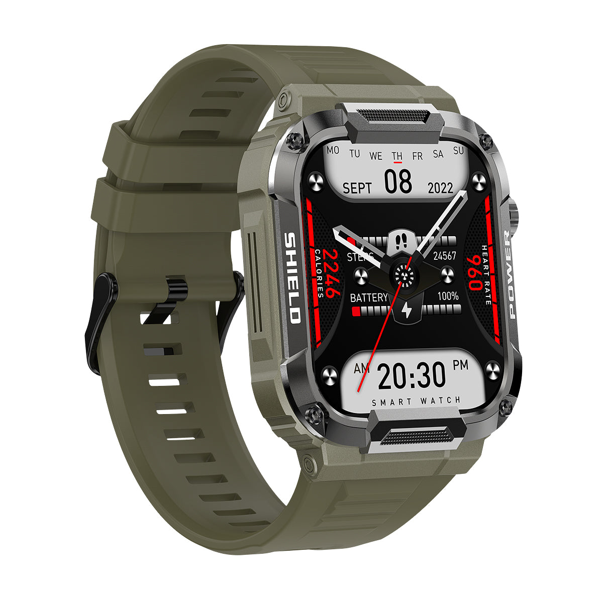 Rugged Smartwatch with Heart Rate and Sleep Tracking