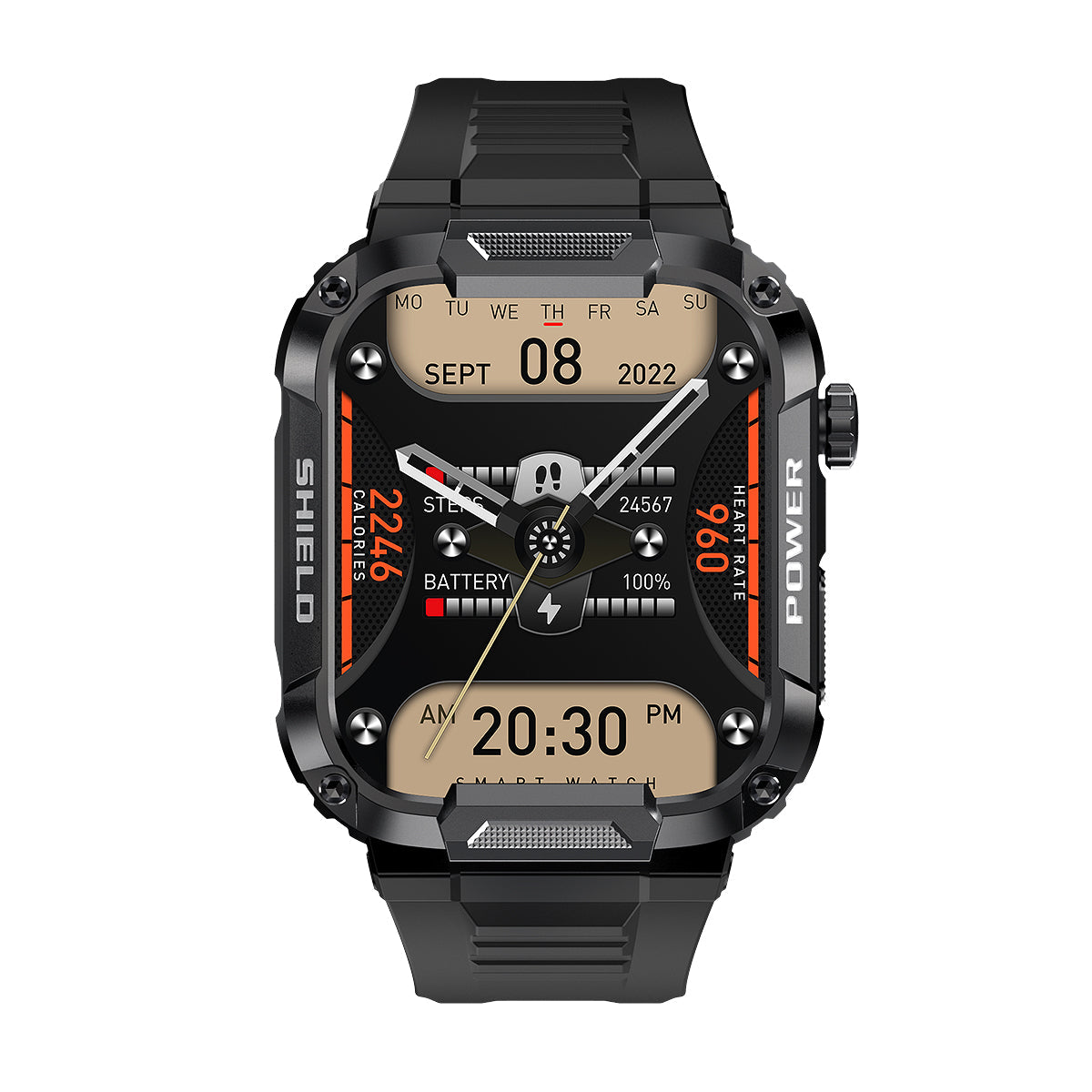 Rugged Smartwatch with Heart Rate and Sleep Tracking