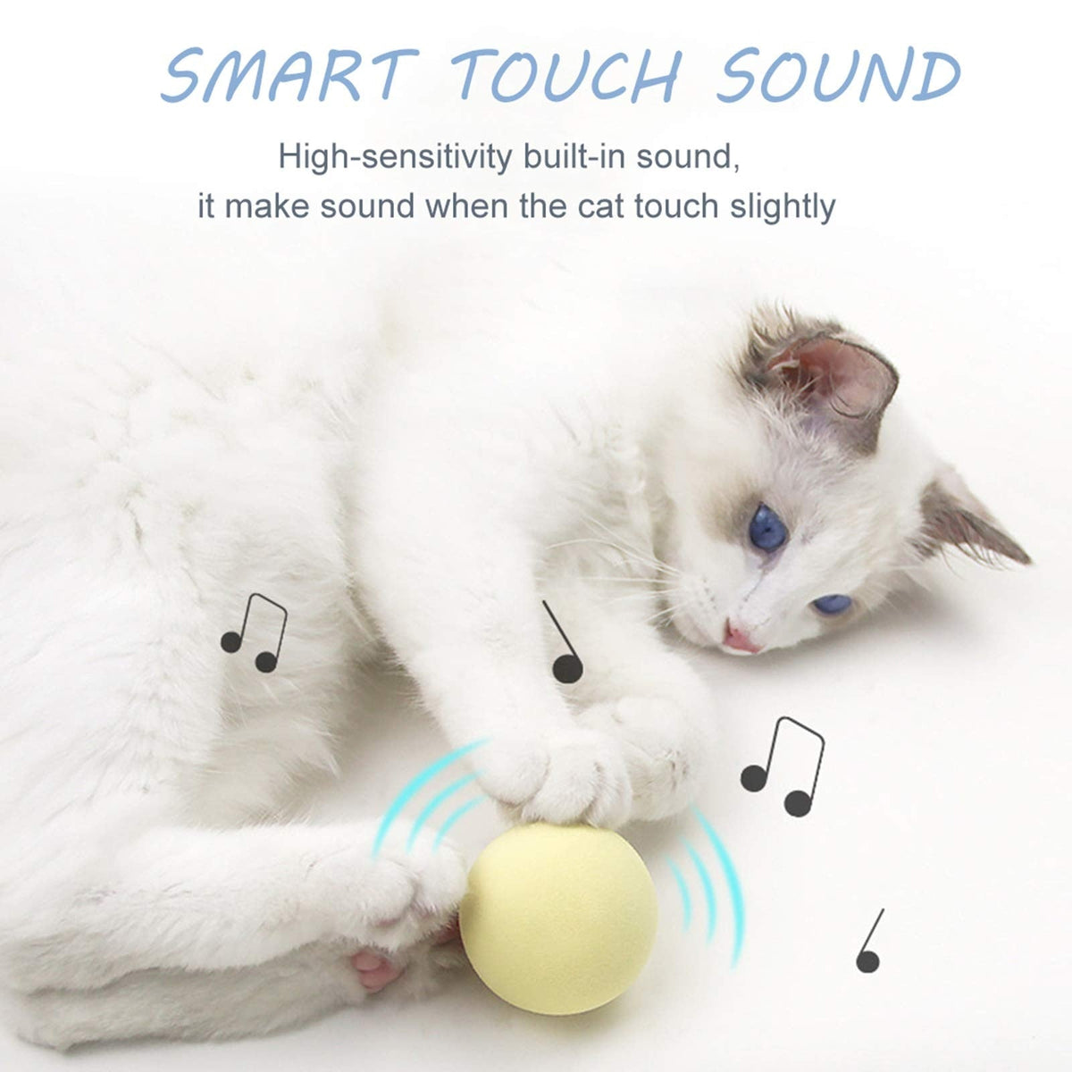 Interactive Cat Ball Toy with Catnip and Animal Sounds