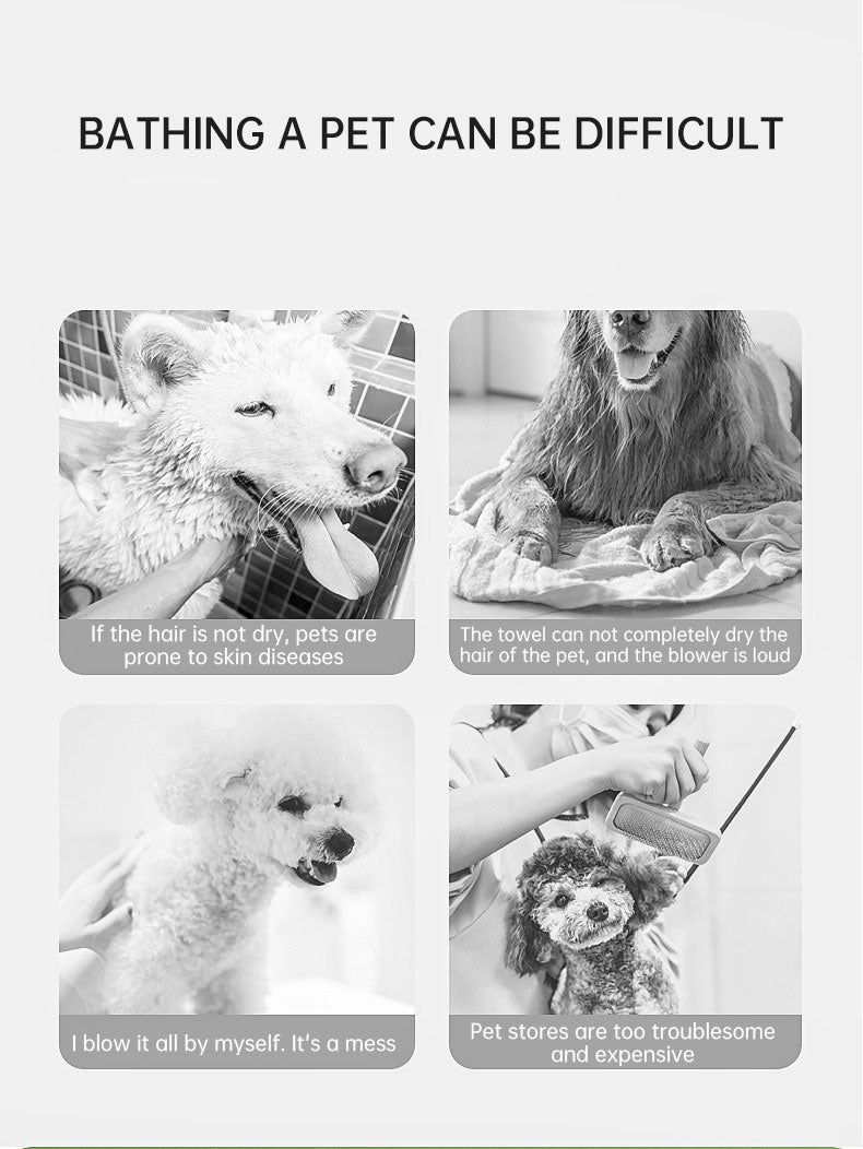 Smart Pet Hair Dryer Brush for Fluffy, Tangle-Free Coats