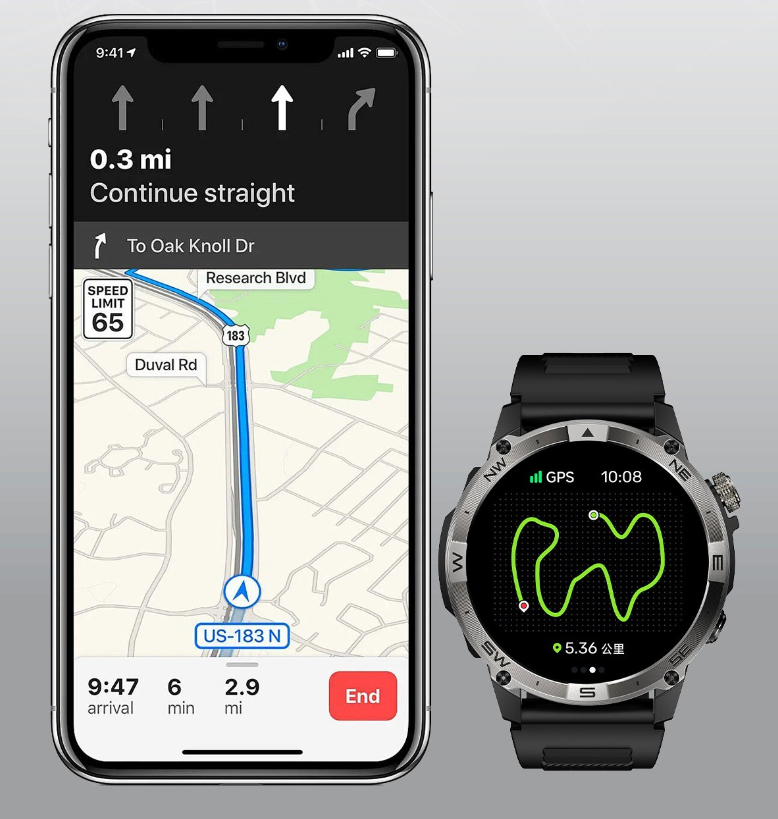 Rugged GPS Sports Watch for Running, Cycling & Hiking