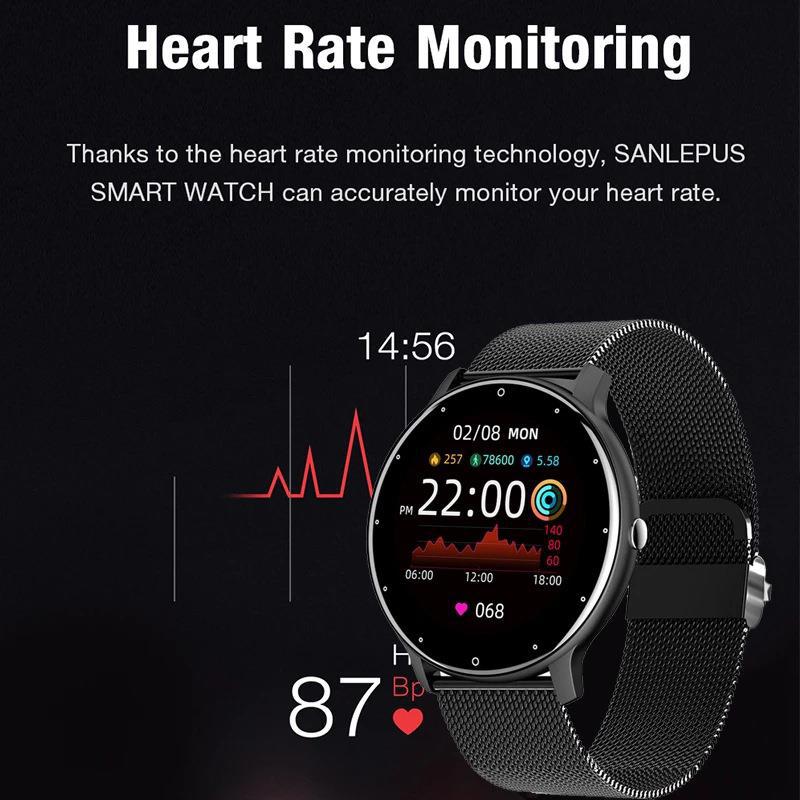 Round Smart Watch with Heart Rate and Sleep Tracking