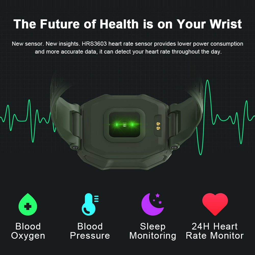 Rugged Smartwatch for Men: 3ATM Waterproof Fitness