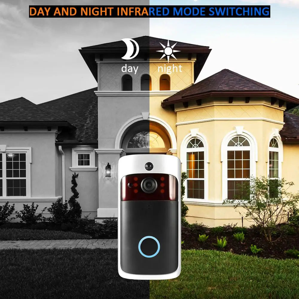 WiFi Video Doorbell with Night Vision and Motion Alerts
